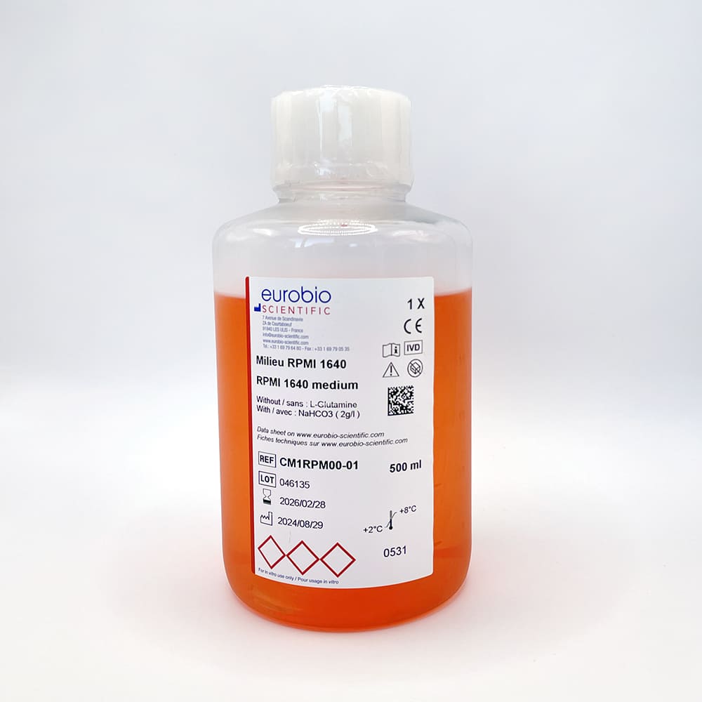 Milieu RPMI sans L-glutamine, 1X