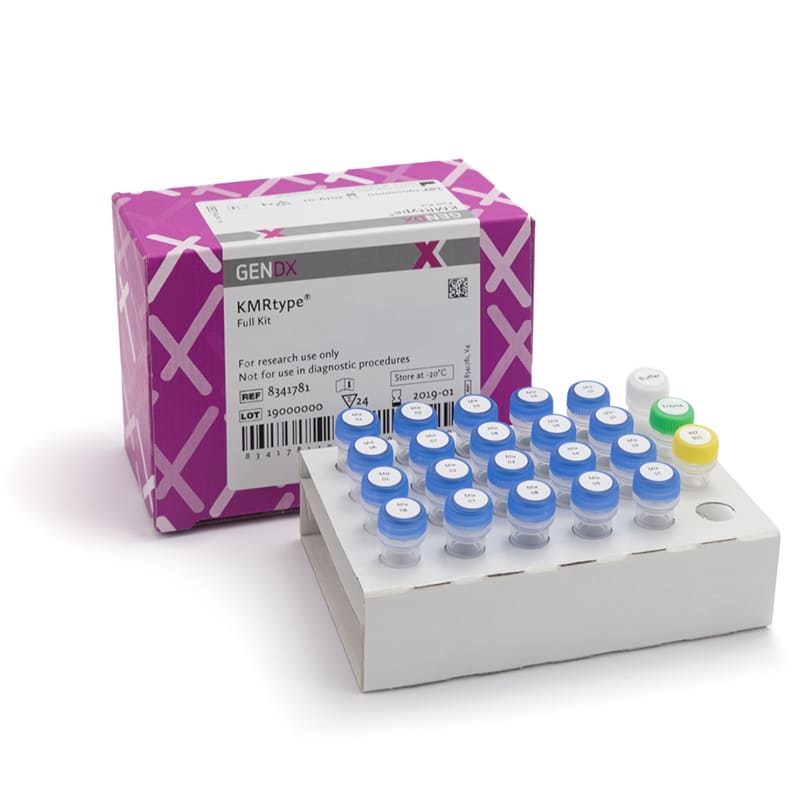 Il monitoraggio del chimerismo donatore-ricevente altamente sensibile può contribuire alla diagnosi di recidiva leucemica e consentire un rapido intervento clinico. I nostri kit di tipo KMR possono essere utilizzati per determinare la presenza o l'assenza di marcatori genetici per il monitoraggio del chimerismo. Utilizzando la tecnica qPCR, è possibile ottenere una sensibilità dello 0,05% (cioè da 20 a 100 volte più sensibile dell'attuale metodo STR convenzionale). Dopo la genotipizzazione con KMRtype, è possibile utilizzare il kit KMRtrack per il monitoraggio. I kit KMRtype e KMRtrack sono disponibili nelle versioni RUO e CE-IVD.