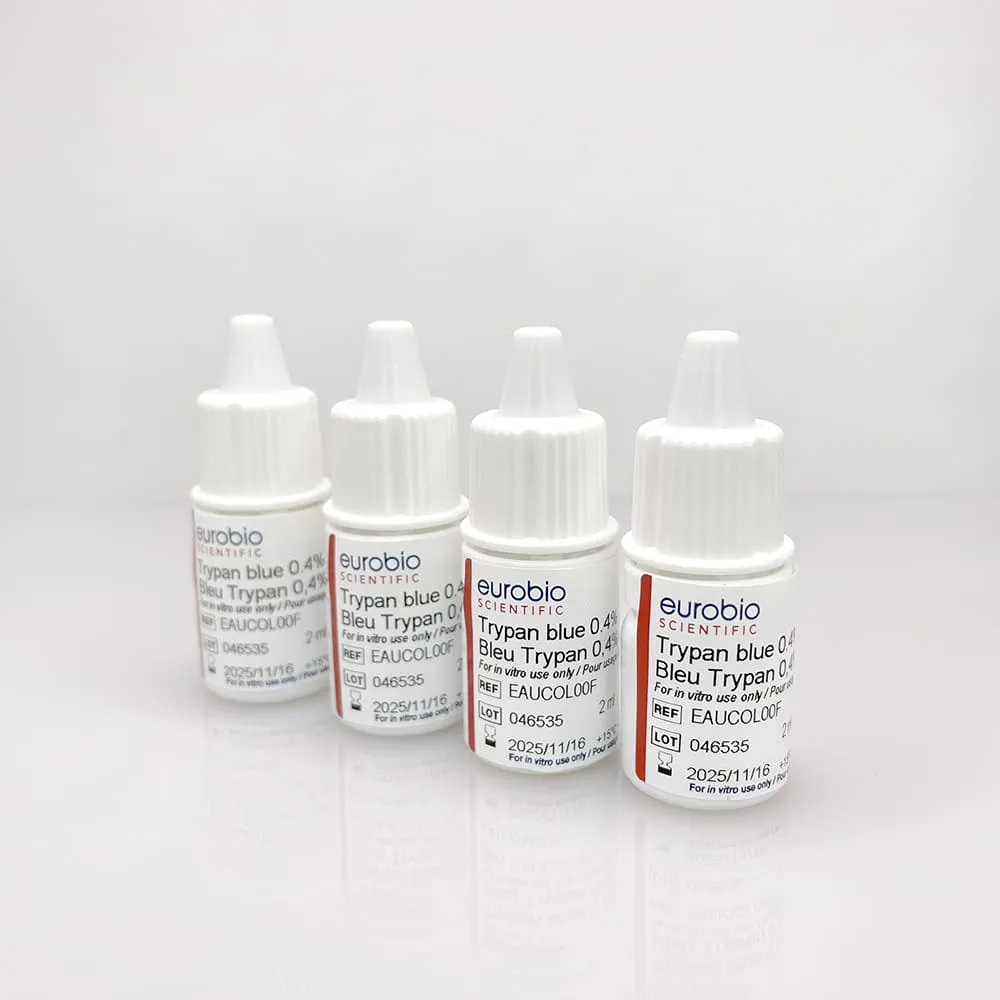 Bleu trypan 0,4% : Flacons compte-gouttes