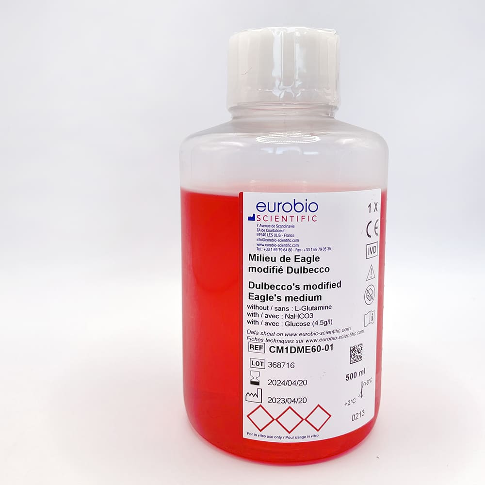 Dulbecco's MEM with 4.5 g/L Glucose without L-glutamine, 1X - Image 2