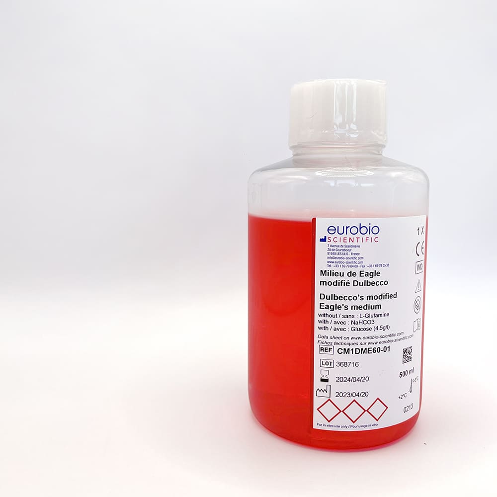 Dulbecco's MEM with 4.5 g/L Glucose without L-glutamine, 1X - Image 3