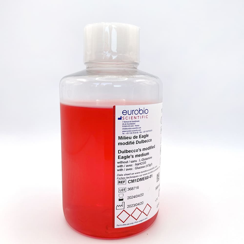 Dulbecco's MEM with 4.5 g/L Glucose without L-glutamine, 1X - Image 4